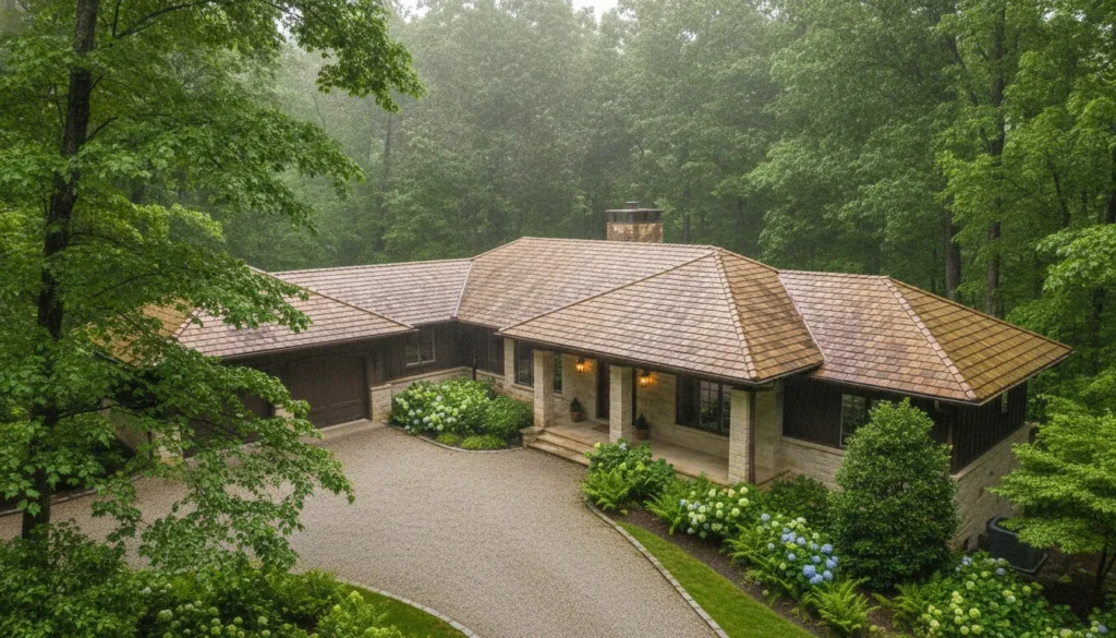 Concrete tile roof on a North Georgia home