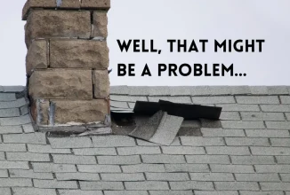 The roof ceiling is damaged.